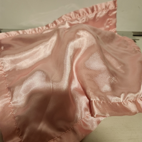 Pro Gleem pink bunny minky satin border lovey security blanket. - Picture 4 of 5